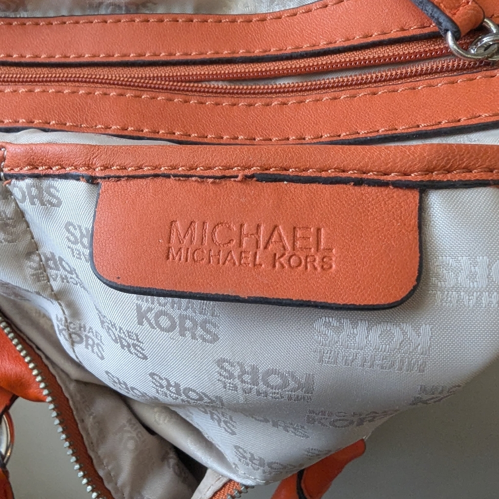 🌼 Michael Kors Orange Leather Satchel - Picture 2 of 13